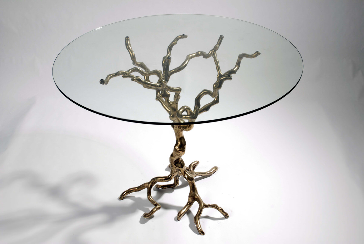 Tree  bronze occasional table artistic designer home furniture by Mark Reed