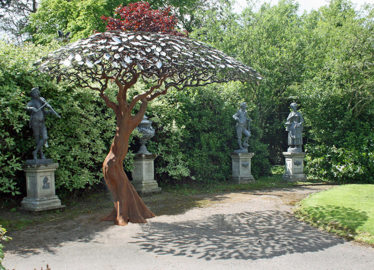 Arbour Metallum Metal Tree Sculpture female form monumental sculpture public sculpture by Mark Reed at Summers Place Sothebys