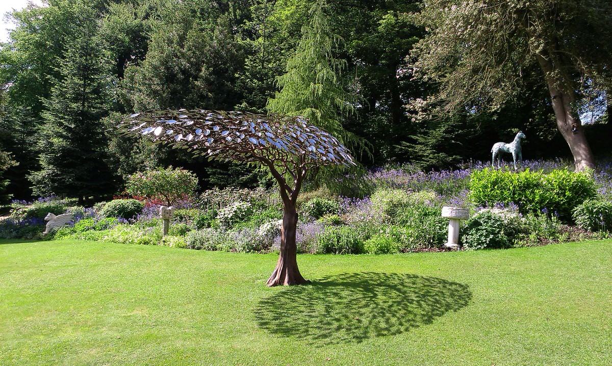 Arbour Metallum windswept tree sculpture steel and stainless steel sculpture bespoke sculpture for architects by Mark Reed (2)