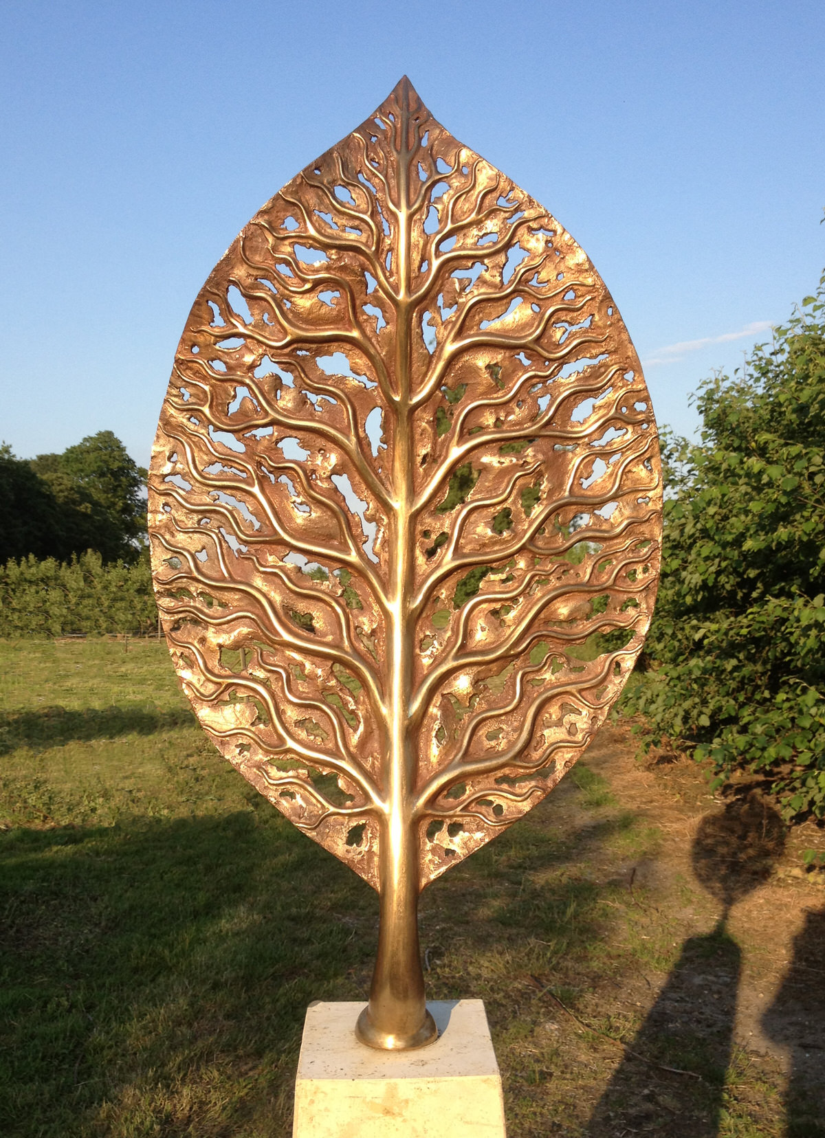 Life Leaf Bronze Sculpture garden sculpture corporate commission sculpture skeleton leaves Sculpture Park of the Central House of Artists by Mark Reed