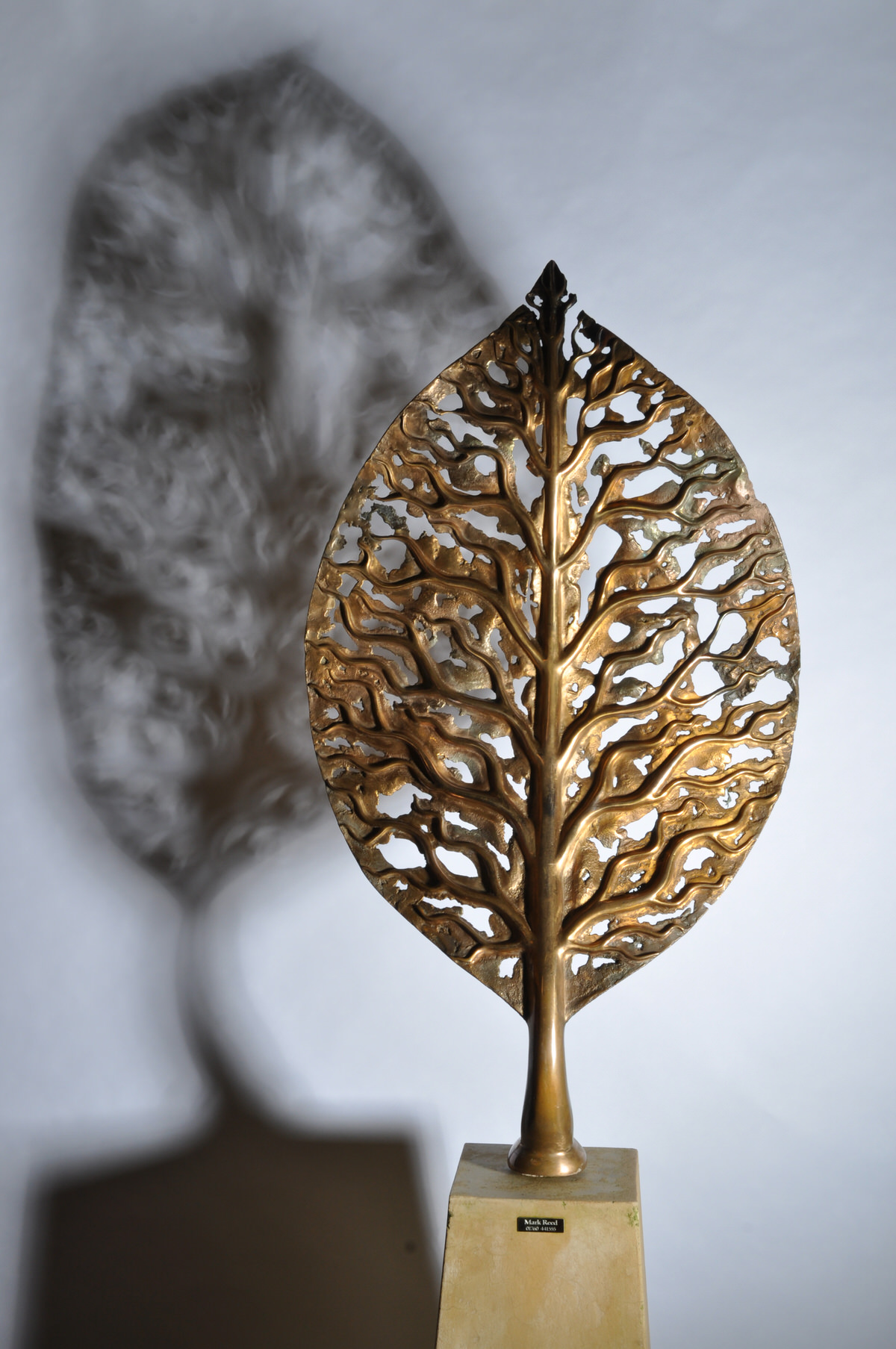 Life Leaf Medium Bronze sculpture  shadow sculpture architect sculpture bespoke sculpture tree sculpture by Mark Reed