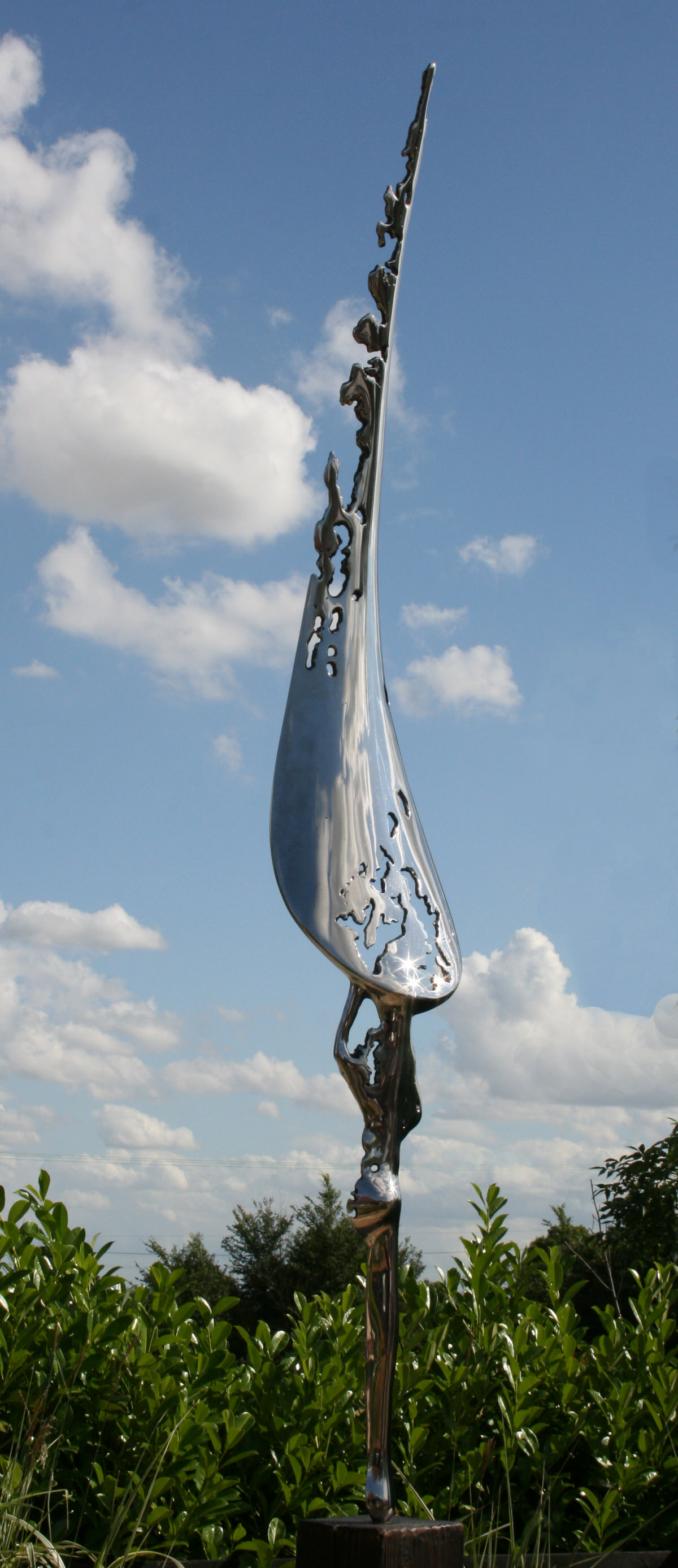 Salvation sculpture Stainless Steel public sculpture cass sculpture foundation water feature by Mark Reed