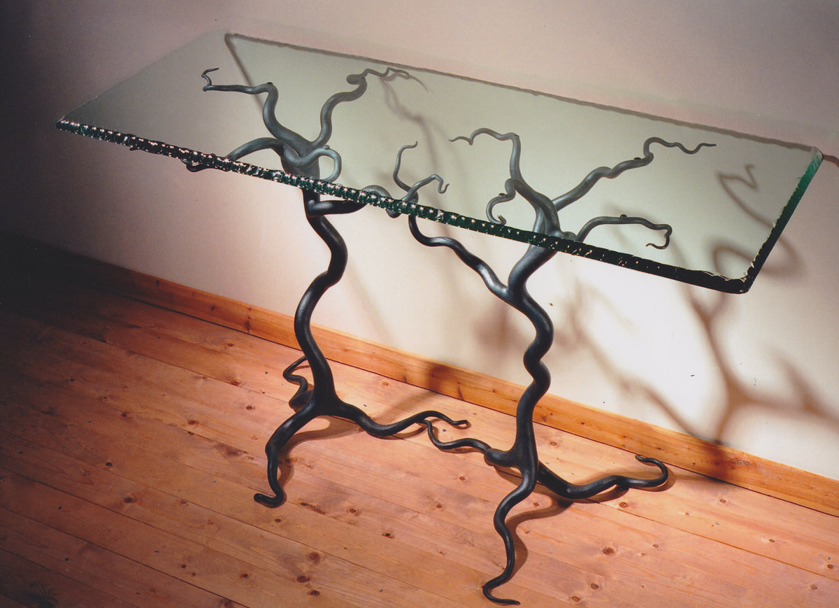 Savernake forest table sculptural furniture tree table unique furniture designer furniture by Mark Reed
