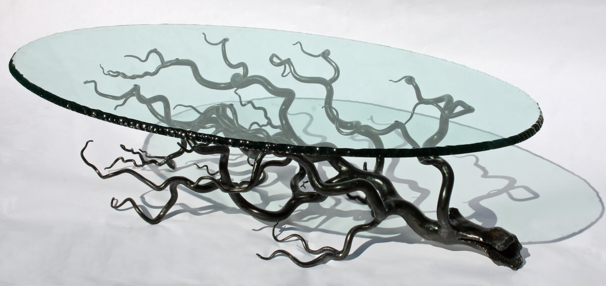Branch artistic sculptural tree metal Coffee Table unique stunning table for living room by Mark Reed sculptor