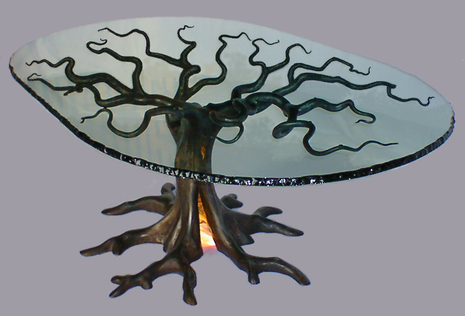 Penshurst Dining Table sculptural tree table unique bespoke sculptural funiture handmade in the UK by Mark Reed sculptor