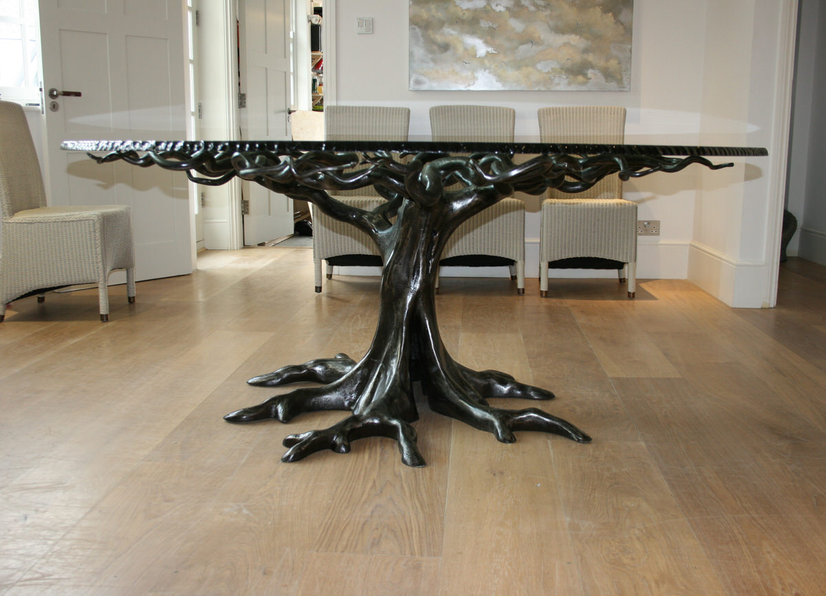 Penshurst bespoke circular tree table sculptural furniture by Mark Reed