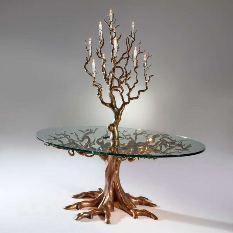 Sidney'sOakBronzeTreeDiningTable,tablewithinternalLEDlighting
